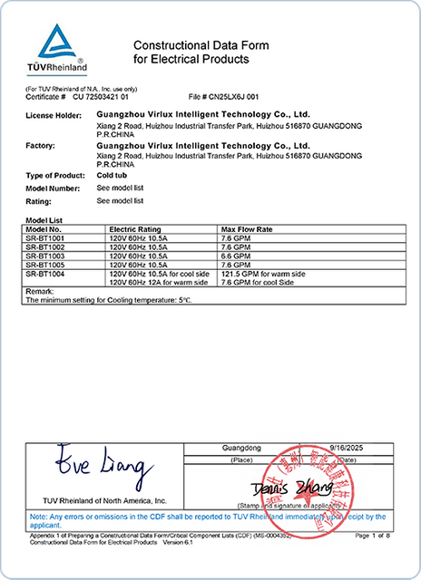Hot Tubs certification