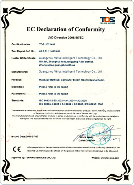 Swim Spas certification