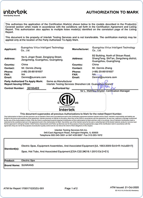 Sauna Rooms certification