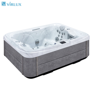 VIRLUX V1006 3-Person Compact Patio Hot Tub for Small Spaces