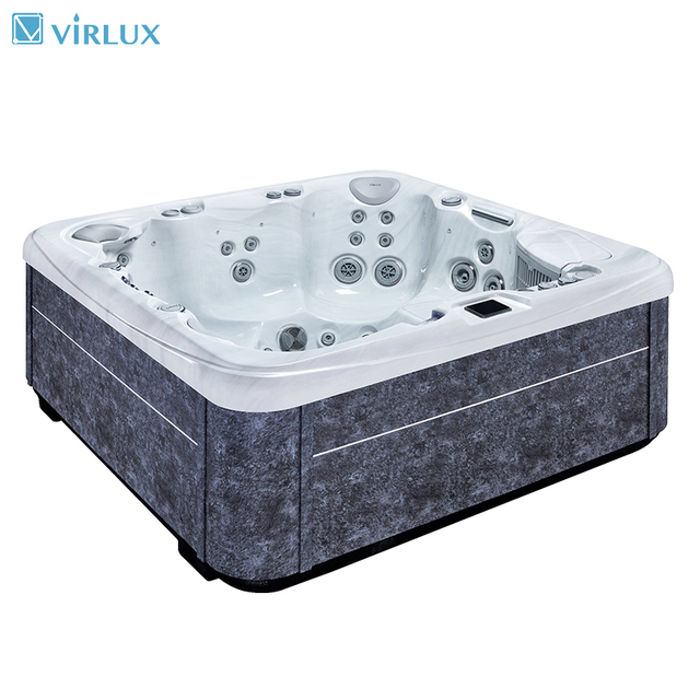 VIRLUX V1005 5-Seat Outdoor Garden Hot Tub with Lounge